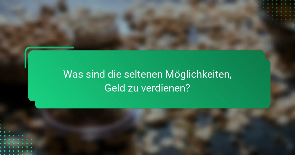 Was sind die seltenen Möglichkeiten, Geld zu verdienen?