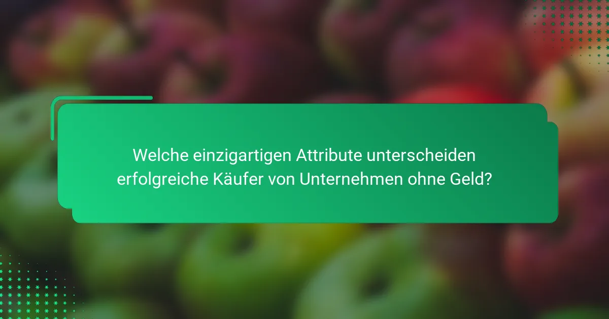 Welche einzigartigen Attribute unterscheiden erfolgreiche Käufer von Unternehmen ohne Geld?