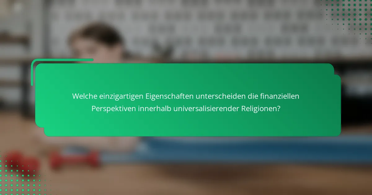 Welche einzigartigen Eigenschaften unterscheiden die finanziellen Perspektiven innerhalb universalisierender Religionen?