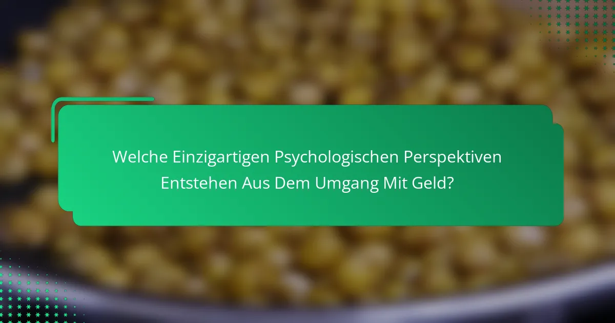 Welche Einzigartigen Psychologischen Perspektiven Entstehen Aus Dem Umgang Mit Geld?